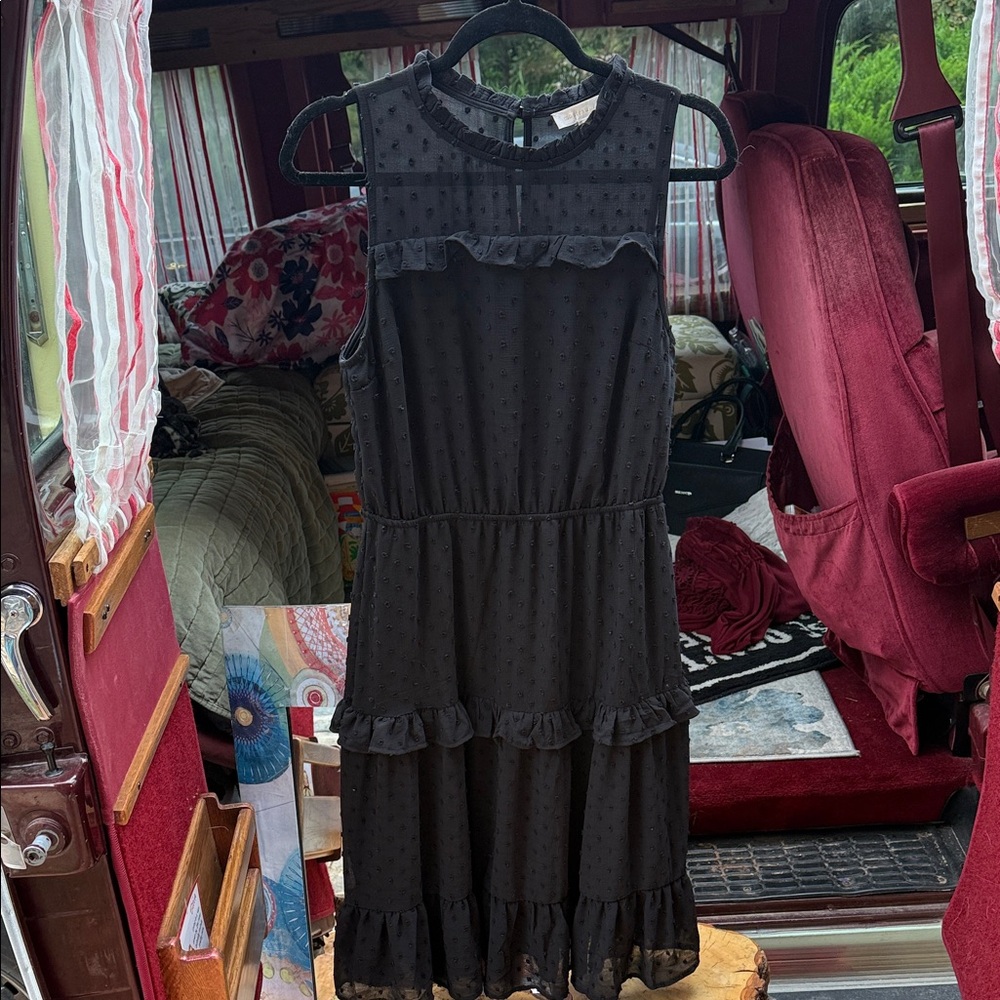 Chic Black Ruffle Mini Dress